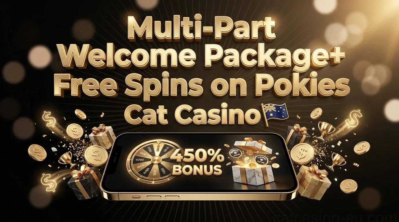 Multi-Part Welcome Package+ Free Spins on Pokies